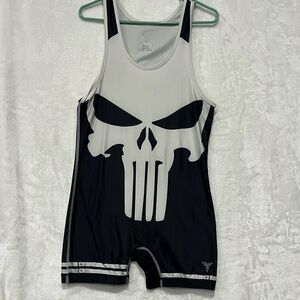 Adult Large Tri Titans Punisher Singlet Black and White